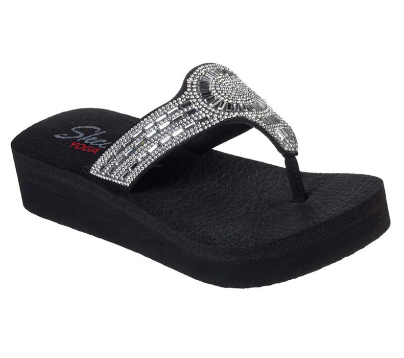 Skechers Dam Svarta Flip Flop - Vinyasa - Moon Star - Sverige (OWGSX-0287)
